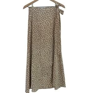 Midi Wrap Skirt Light Brown & White S